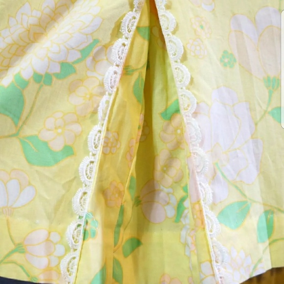 Vintage 1960s Bill Simms Sleeveless Mod Shaker Square Floral Shift Dress Large - Picture 5 of 11